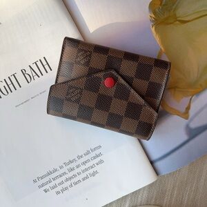 LOUIS VUITTON DAMIER EBENE VICTORINE WALLET RED